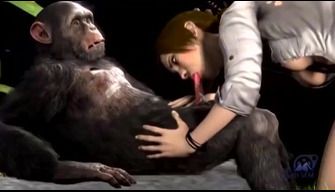 Pornô com um macaco. Zoo vídeo de sexo cartoon