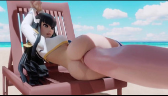 Cheval baise mince fille Asiatique. 3D porno de dessin animé